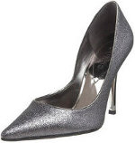 What color shoes should I wear with a red shirt & a silver, sequin skirt?