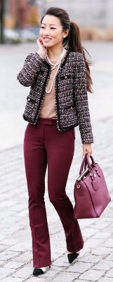 What to wear with maroon pants